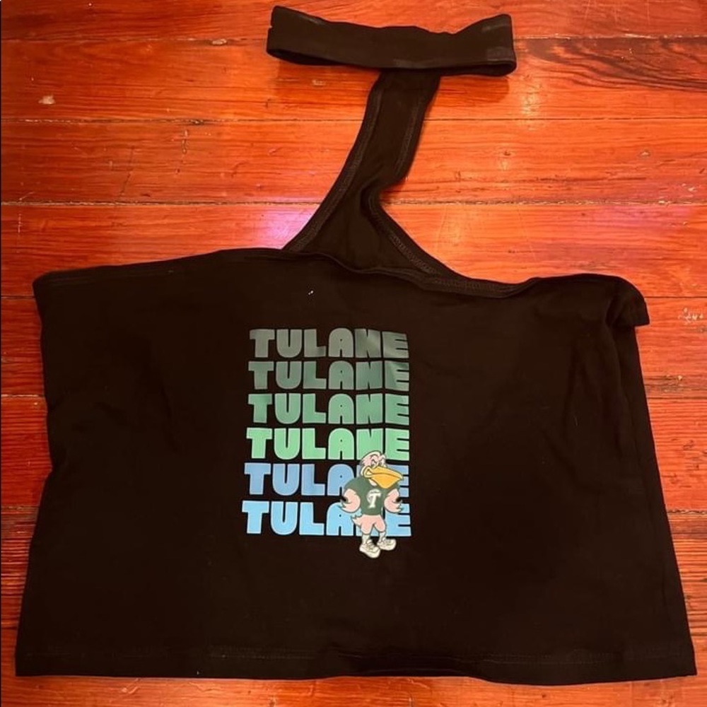 Tulane University tailgate black crop top